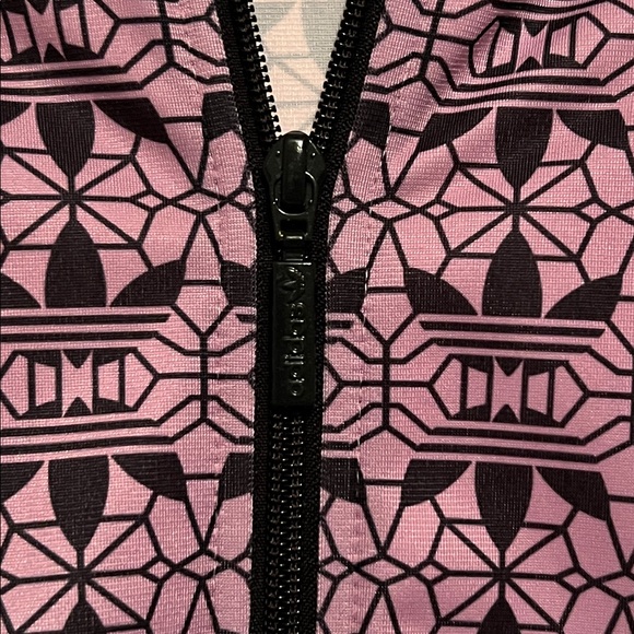 Adidas Originals Women’s Printed Track Jacket Magic Berry and Black Size XS - Picture 5 of 9